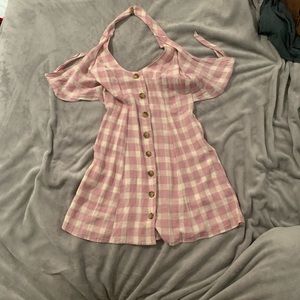 Pink and white picnic dress